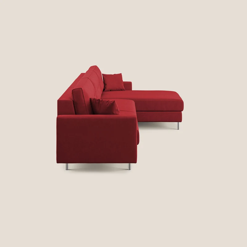 Megan canapé d'angle convertible en microfibre détachable T11 rouge