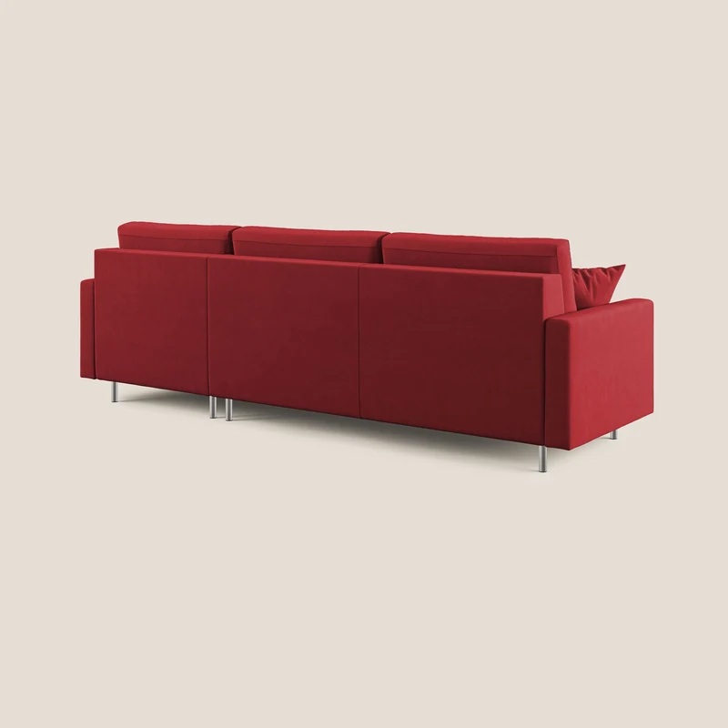 Megan canapé d'angle convertible en microfibre détachable T11 rouge