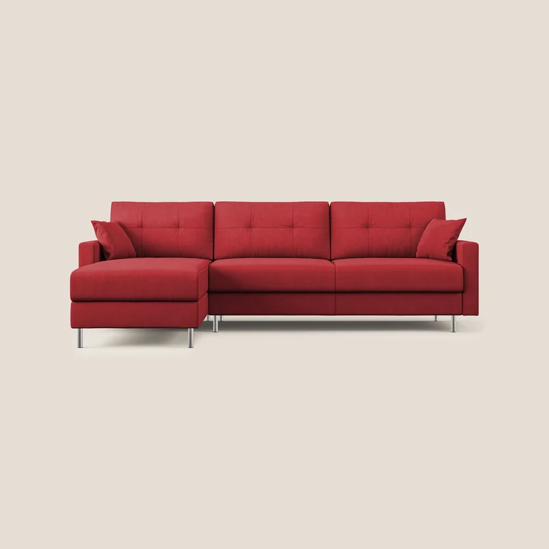 Megan canapé d'angle convertible en microfibre détachable T11 rouge