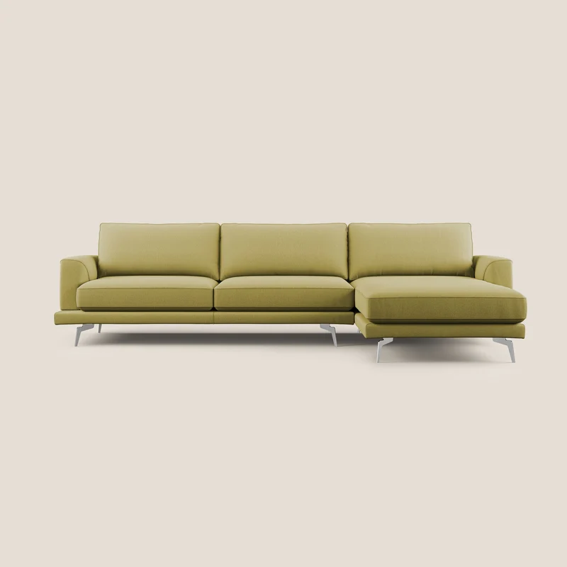 Dorian canapé d'angle moderne en tissu doux anti-tache T05 jaune