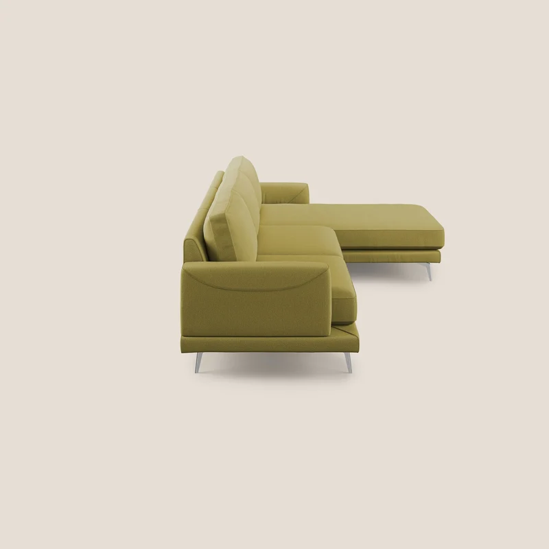 Dorian canapé d'angle moderne en tissu doux anti-tache T05 jaune