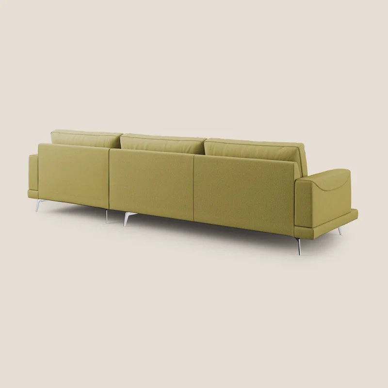 Dorian canapé d'angle moderne en tissu doux anti-tache T05 jaune