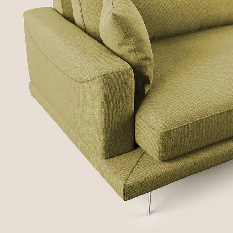 Dorian canapé d'angle moderne en tissu doux anti-tache T05 jaune