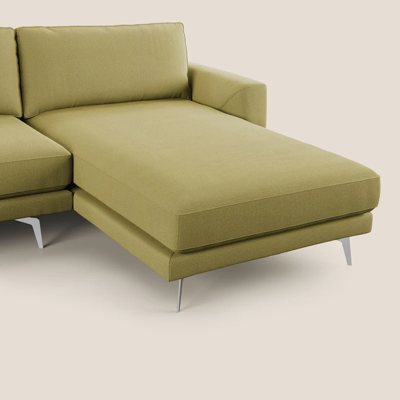 Dorian canapé d'angle moderne en tissu doux anti-tache T05 jaune