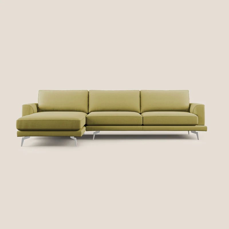 Dorian canapé d'angle moderne en tissu doux anti-tache T05 jaune