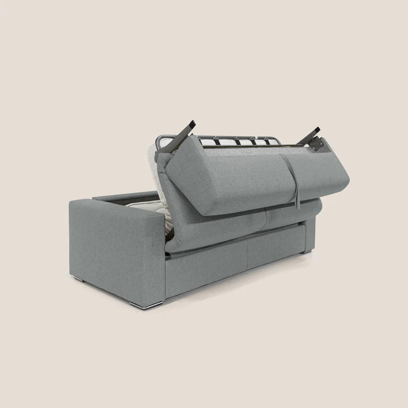 Nixon Canapé convertible avec matelas 20cm en tissu imperméable T03 gris