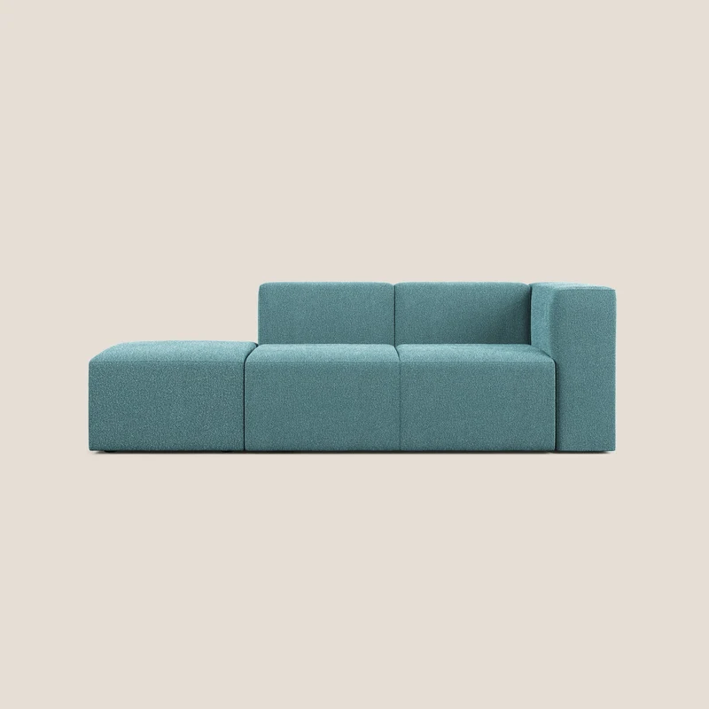 Nettuno canapé moderne modulable en bouclette douce T07 bleu clair