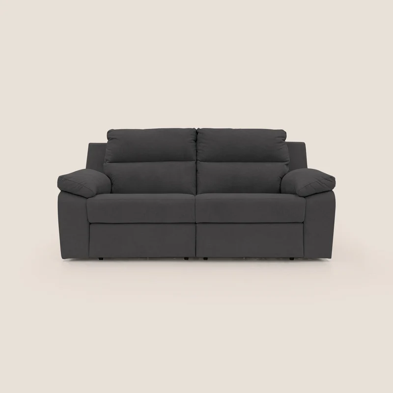 Romeo Canapé avec relax électrique en tissu doux imperméable T02 noir