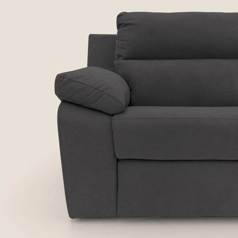 Romeo Canapé avec relax électrique en tissu doux imperméable T02 noir