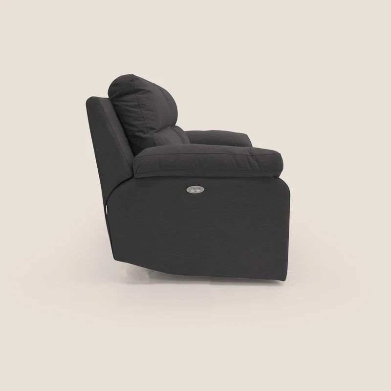 Romeo Canapé avec relax électrique en tissu doux imperméable T02 noir