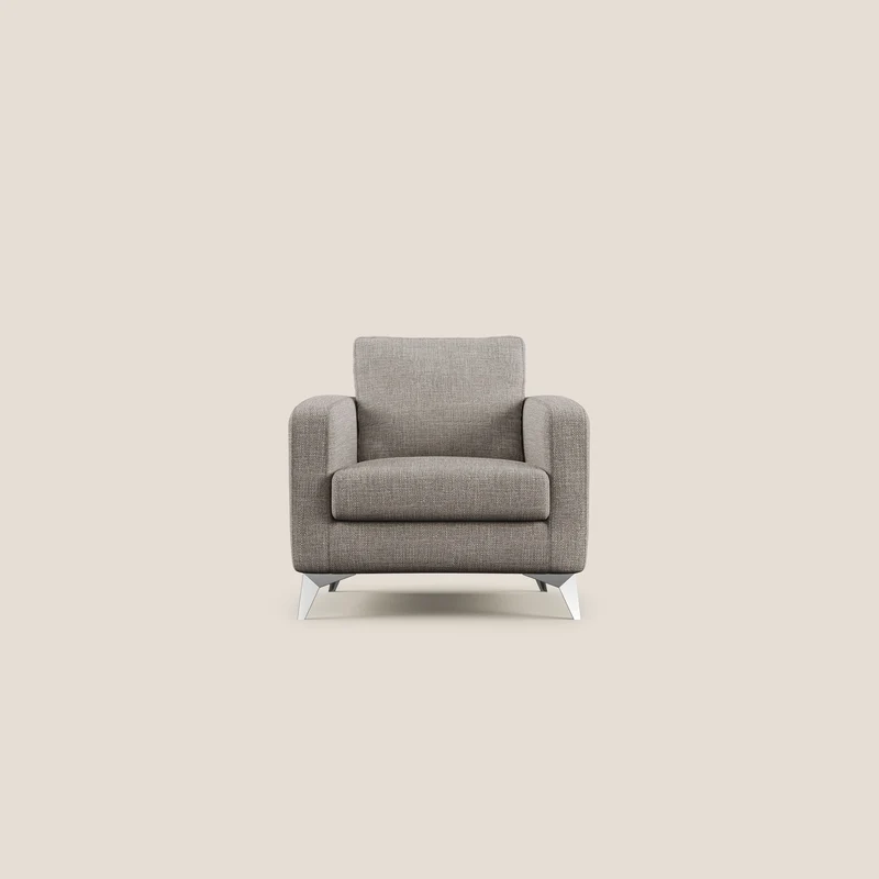 Orione fauteuil en tissu doux imperméable entrelacé T06 Taupe tortora