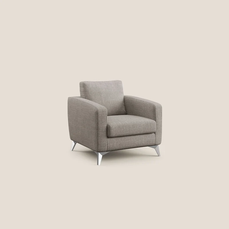 Orione fauteuil en tissu doux imperméable entrelacé T06 Taupe tortora
