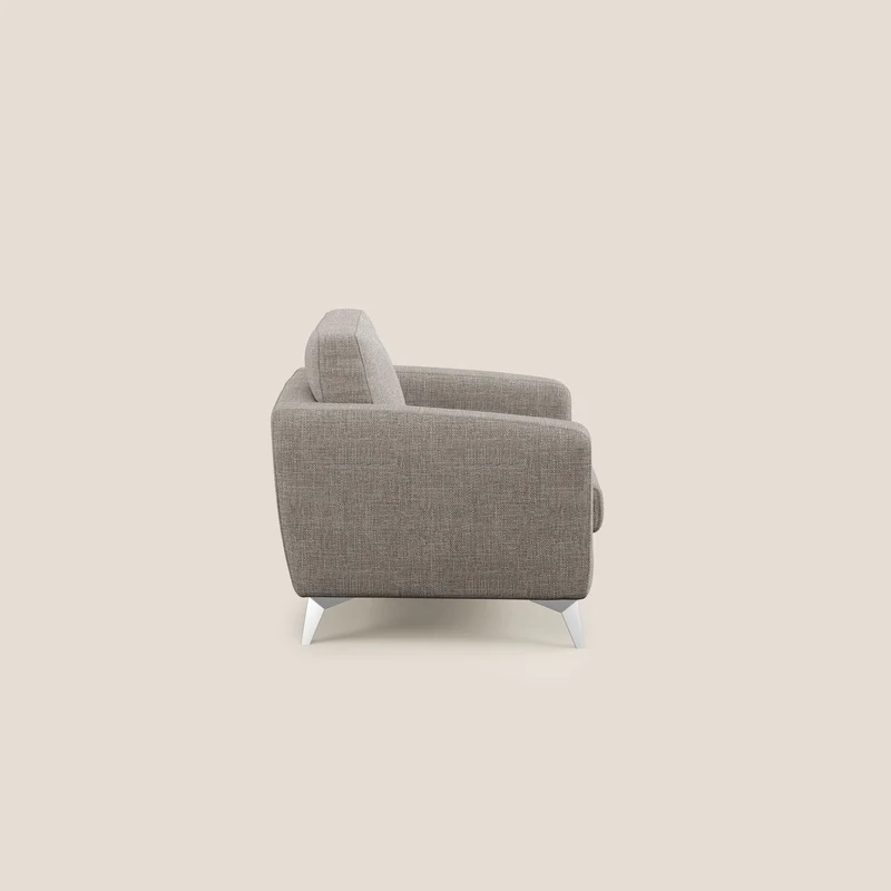 Orione fauteuil en tissu doux imperméable entrelacé T06 Taupe tortora