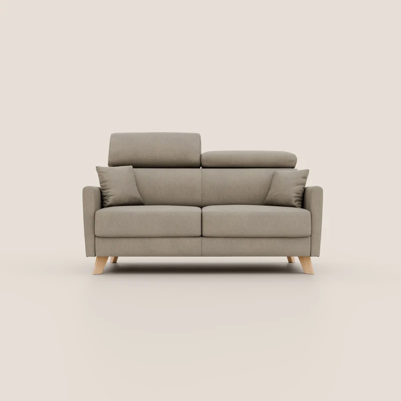 Francy canapé convertible avec têtières réglables en tissu détachable T17 beige