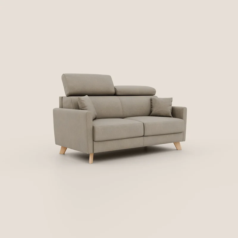 Francy canapé convertible avec têtières réglables en tissu détachable T17 beige
