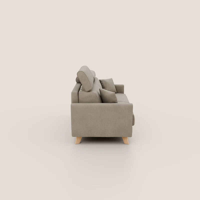 Francy canapé convertible avec têtières réglables en tissu détachable T17 beige