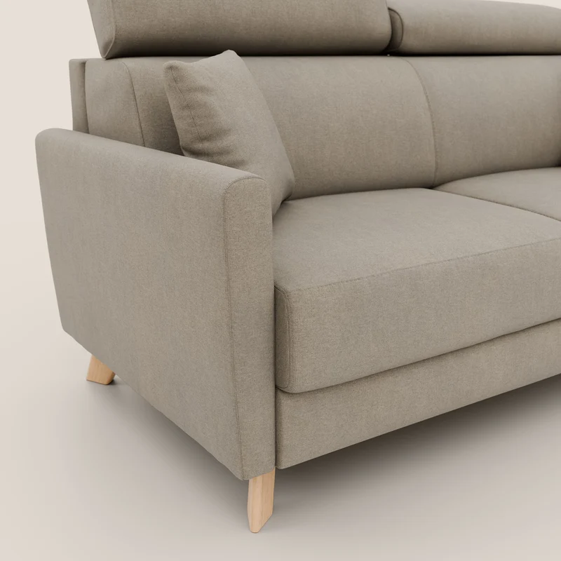 Francy canapé convertible avec têtières réglables en tissu détachable T17 beige