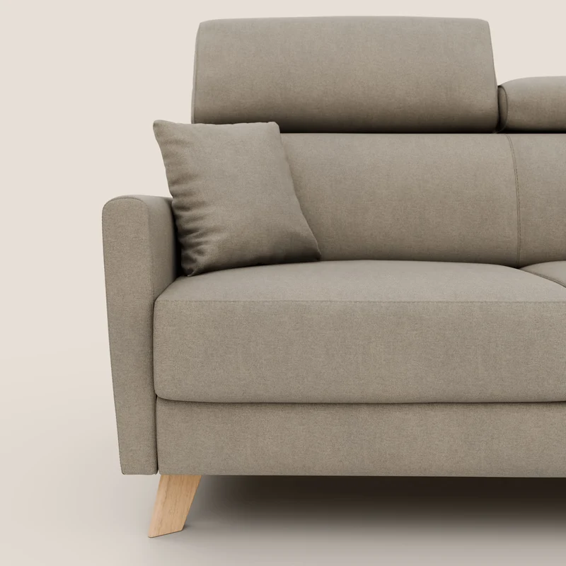 Francy canapé convertible avec têtières réglables en tissu détachable T17 beige