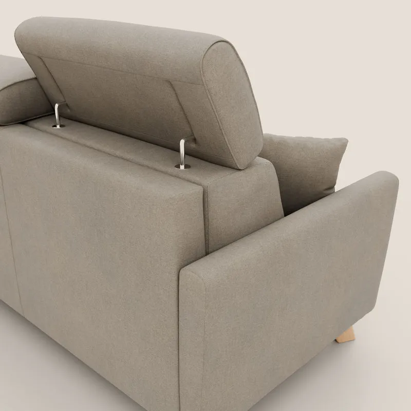 Francy canapé convertible avec têtières réglables en tissu détachable T17 beige
