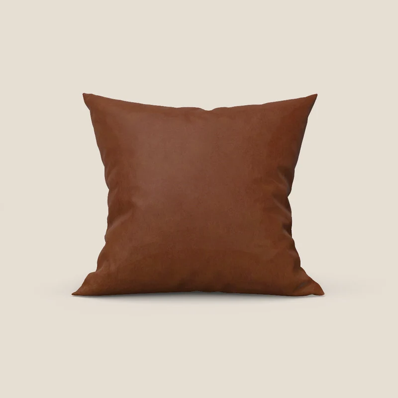 Rotterdam coussin disponible en plusieurs couleurs, en microfibre effet velours satiné imperméable T09 rouille