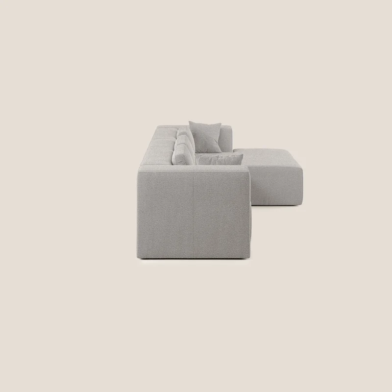 Nettuno canapé d'angle modulable en bouclette douce T07 gris