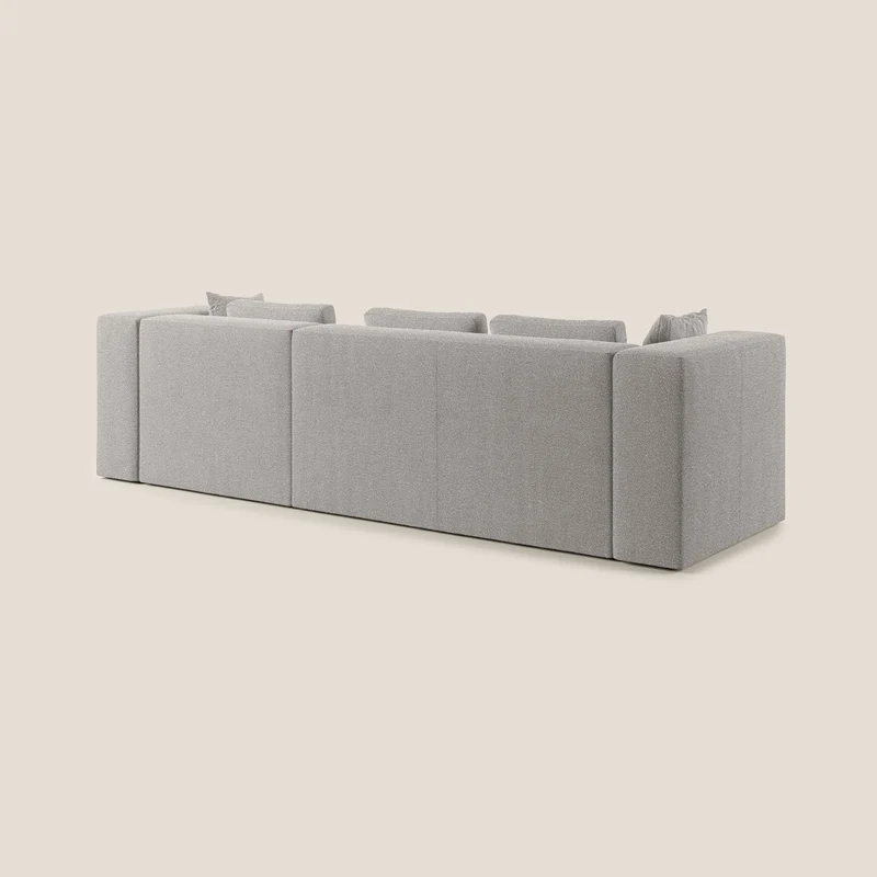 Nettuno canapé d'angle modulable en bouclette douce T07 gris