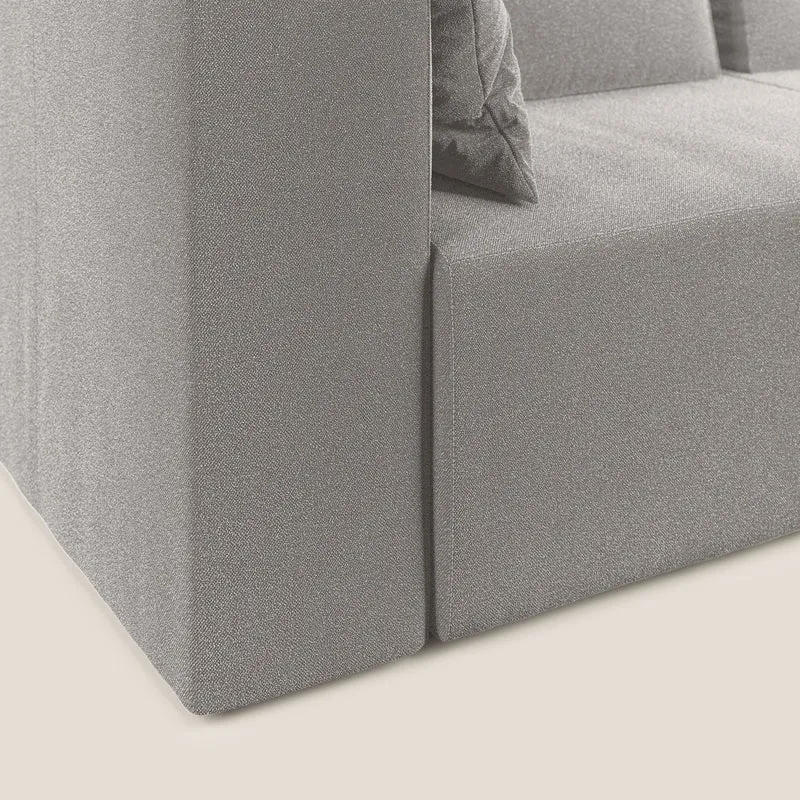 Nettuno canapé d'angle modulable en bouclette douce T07 gris