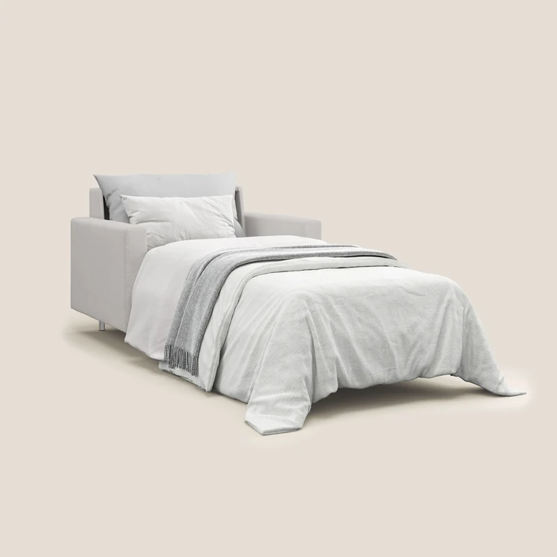 Megan fauteuil convertible en microfibre détachable T11 gris clair