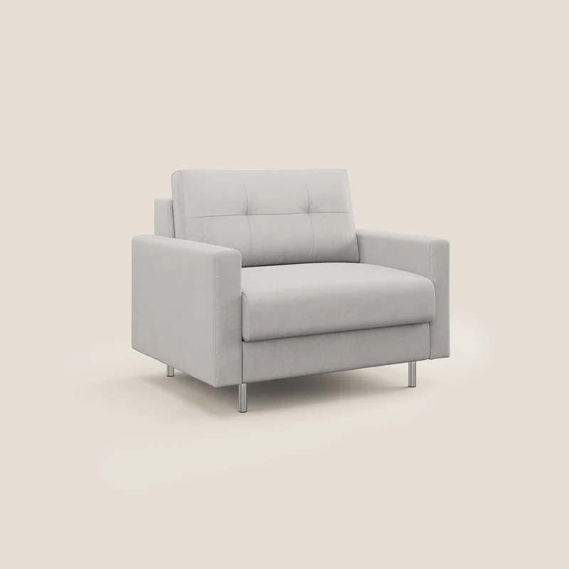 Megan fauteuil convertible en microfibre détachable T11 gris clair