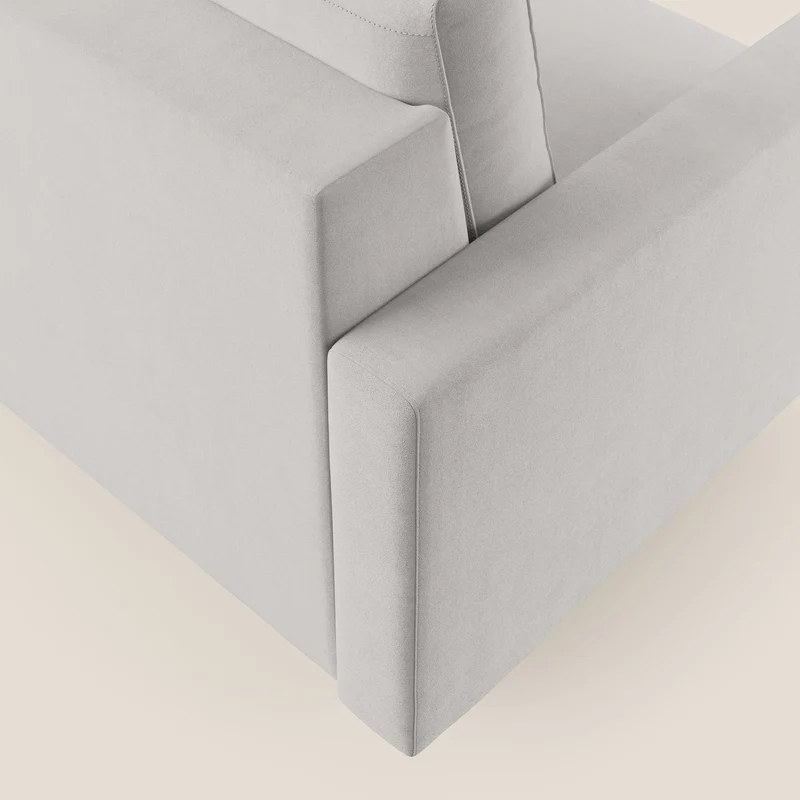 Megan fauteuil convertible en microfibre détachable T11 gris clair