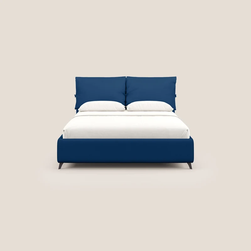 Susan lit rembourré avec coffre complètement déhoussable en microfibre détachable T11 bleu