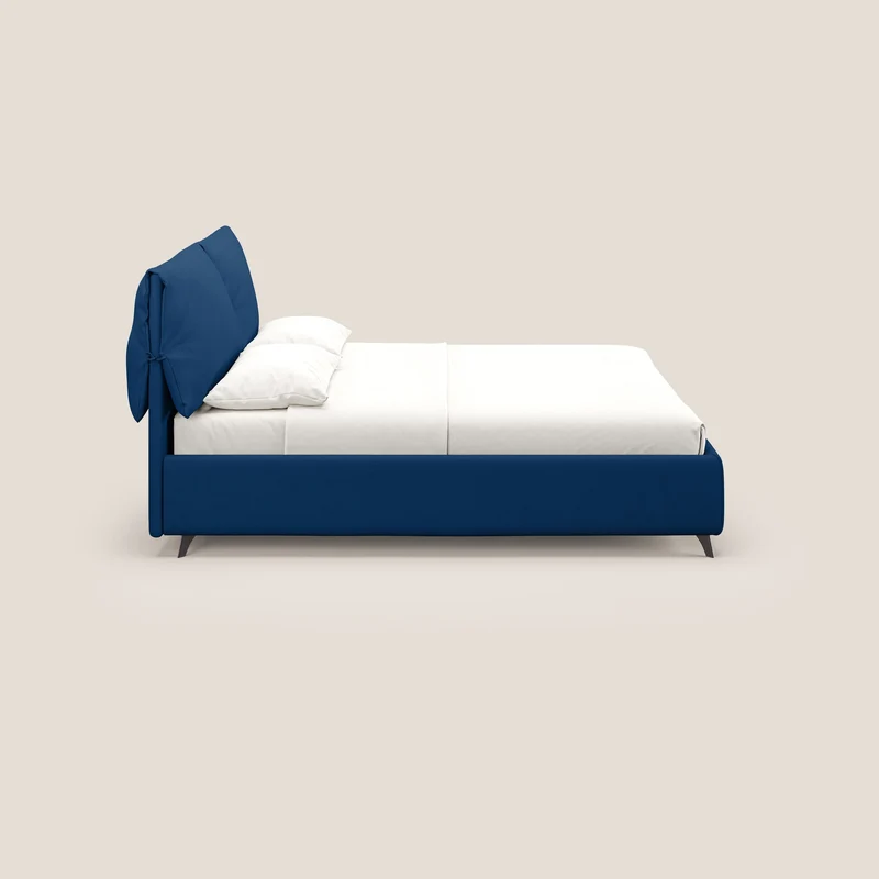 Susan lit rembourré avec coffre complètement déhoussable en microfibre détachable T11 bleu
