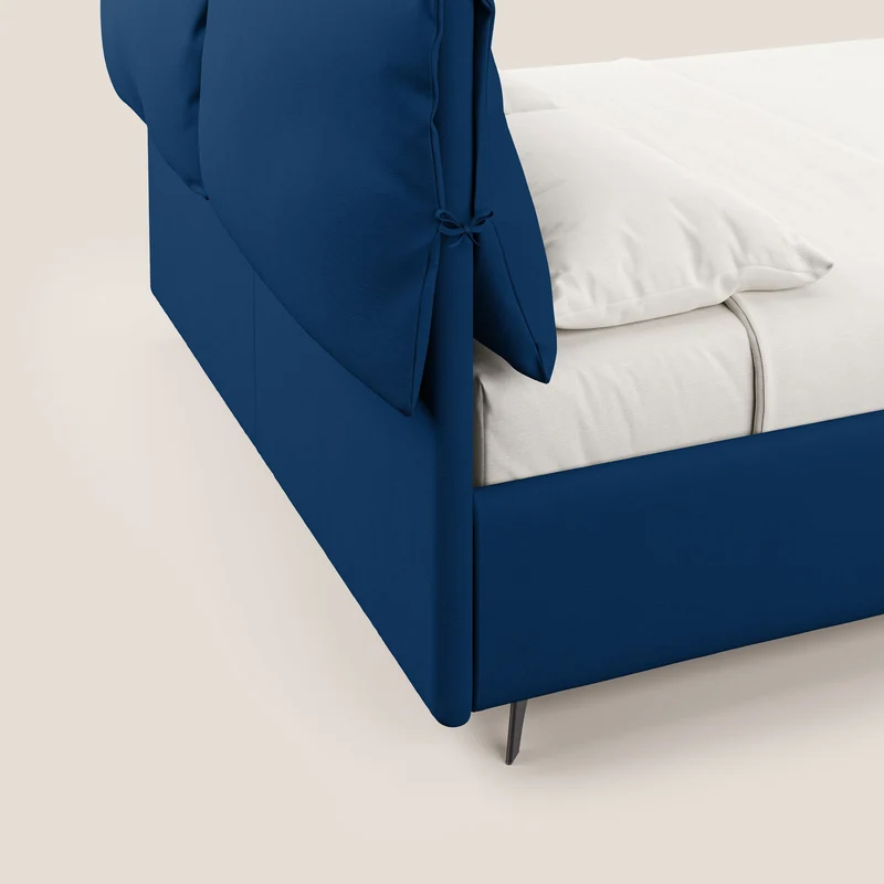 Susan lit rembourré avec coffre complètement déhoussable en microfibre détachable T11 bleu