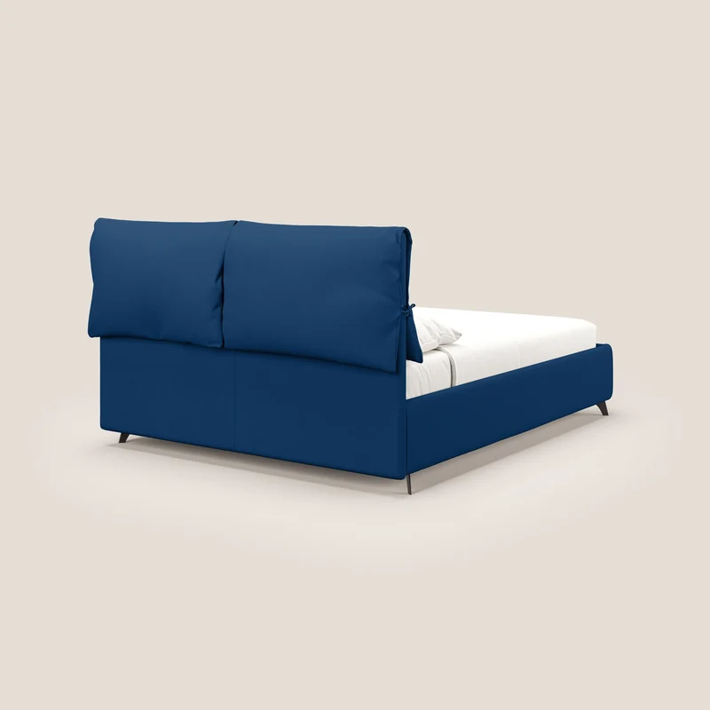 Susan lit rembourré avec coffre complètement déhoussable en microfibre détachable T11 bleu