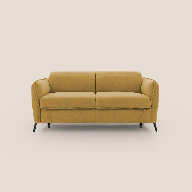 Bloom canapé avec repose-pieds extractible pieds hauts et têtières réglables en bouclette imperméable T07 vert