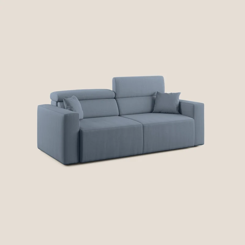 Orwell canapé avec assise extractible en microfibre détachable T11 bleu gris