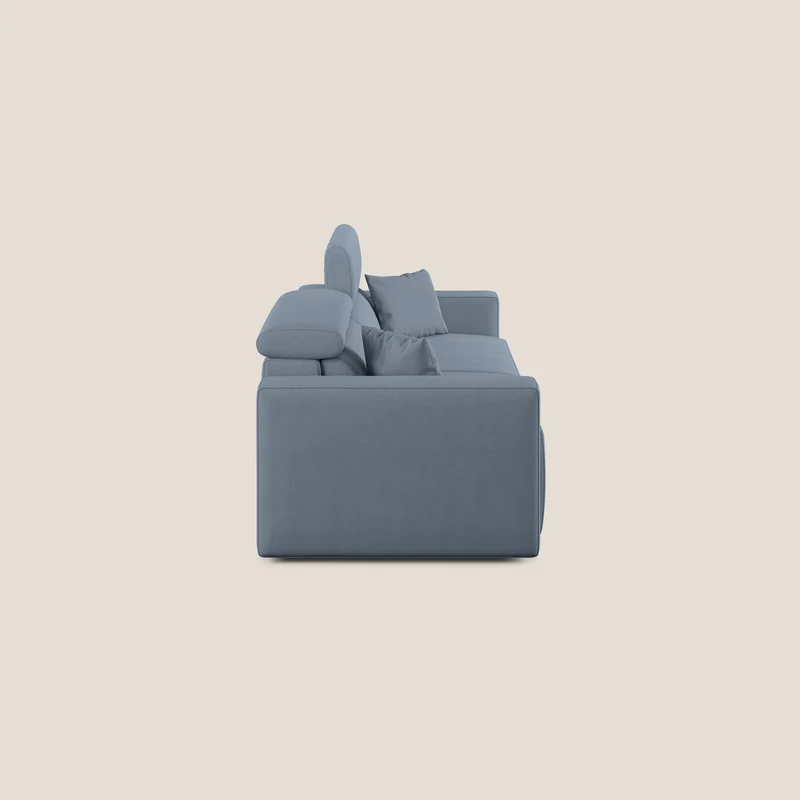 Orwell canapé avec assise extractible en microfibre détachable T11 bleu gris