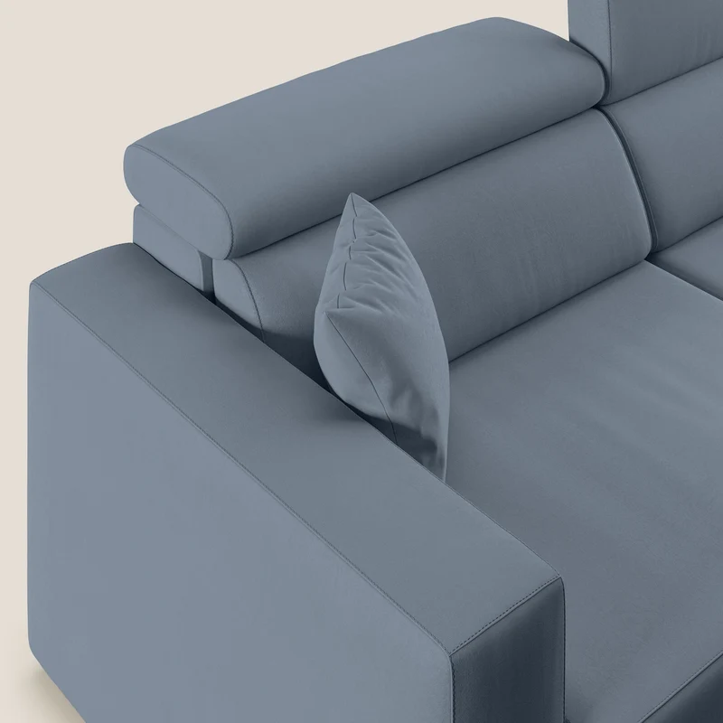 Orwell canapé avec assise extractible en microfibre détachable T11 bleu gris