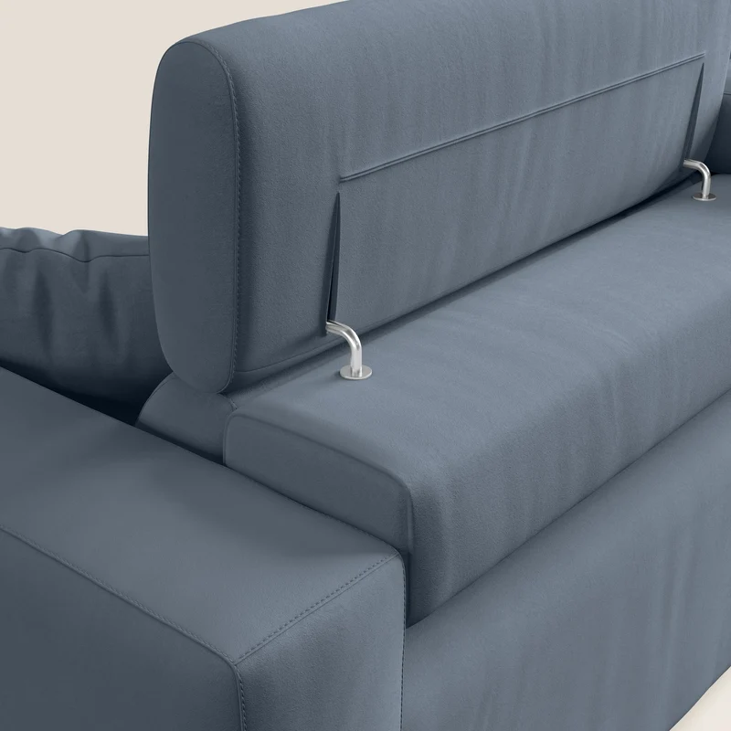 Orwell canapé avec assise extractible en microfibre détachable T11 bleu gris