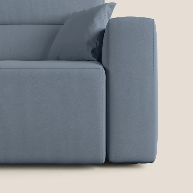Orwell canapé avec assise extractible en microfibre détachable T11 bleu gris