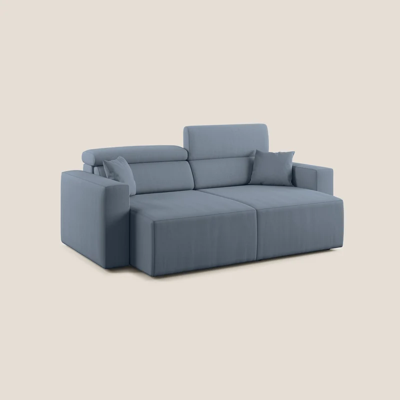 Orwell canapé avec assise extractible en microfibre détachable T11 bleu gris