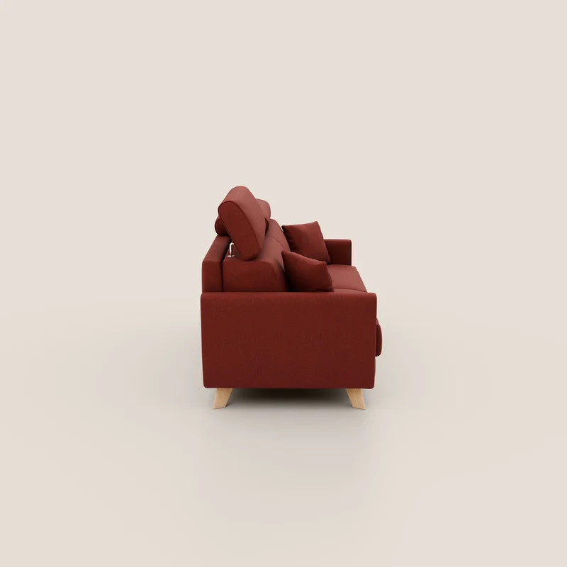 Francy canapé convertible avec têtières réglables en tissu détachable T17 rouge