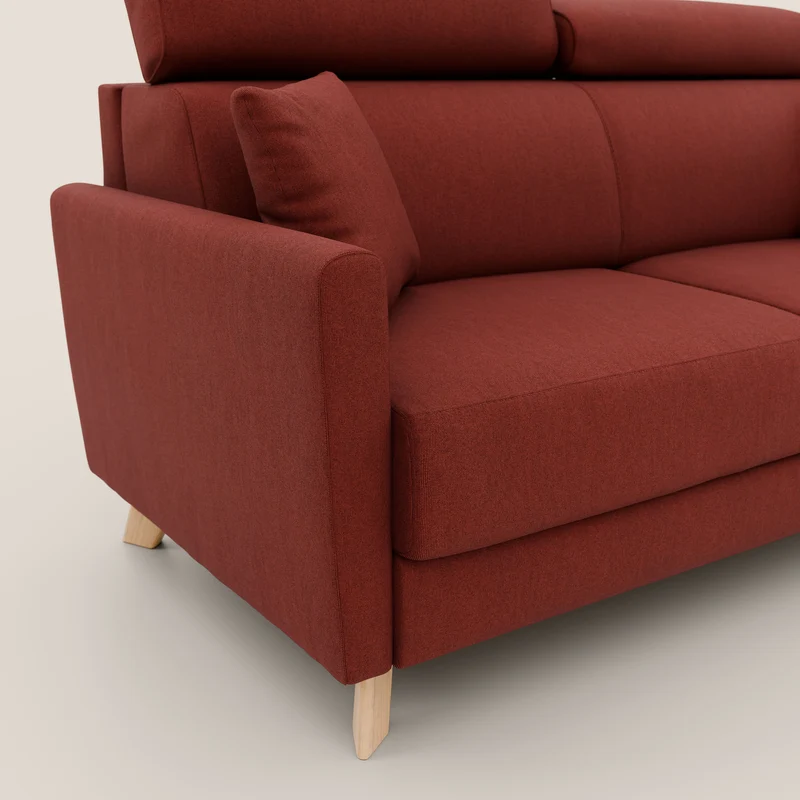 Francy canapé convertible avec têtières réglables en tissu détachable T17 rouge