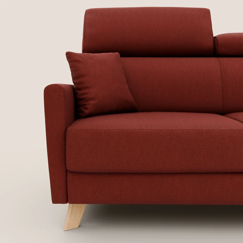 Francy canapé convertible avec têtières réglables en tissu détachable T17 rouge