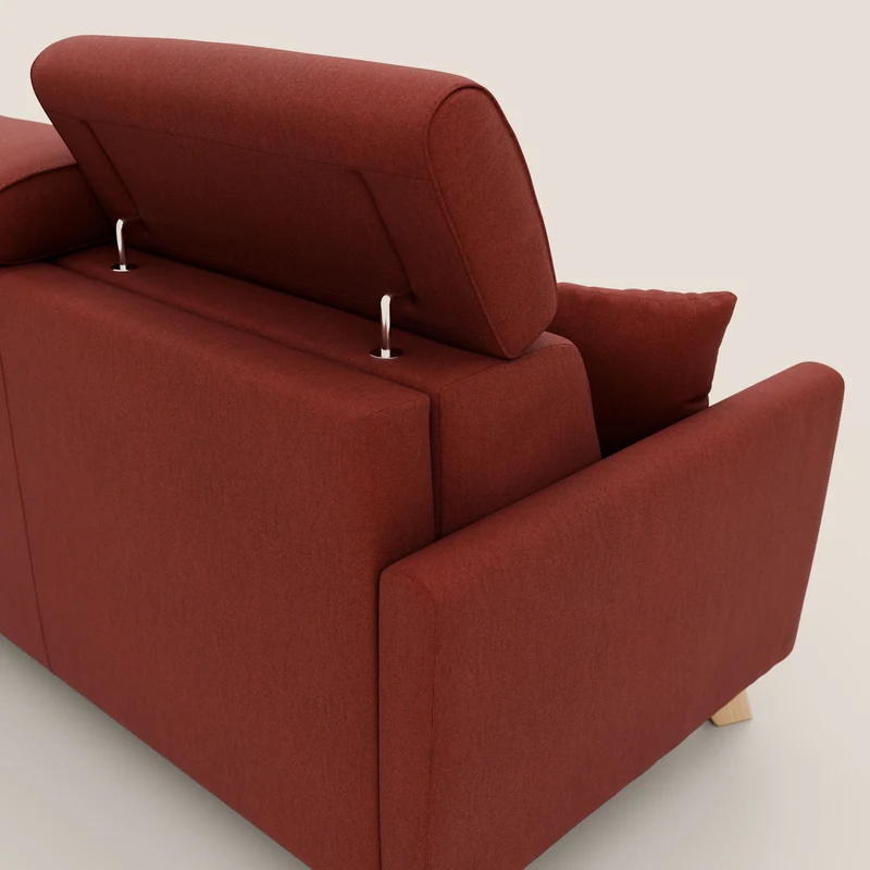 Francy canapé convertible avec têtières réglables en tissu détachable T17 rouge
