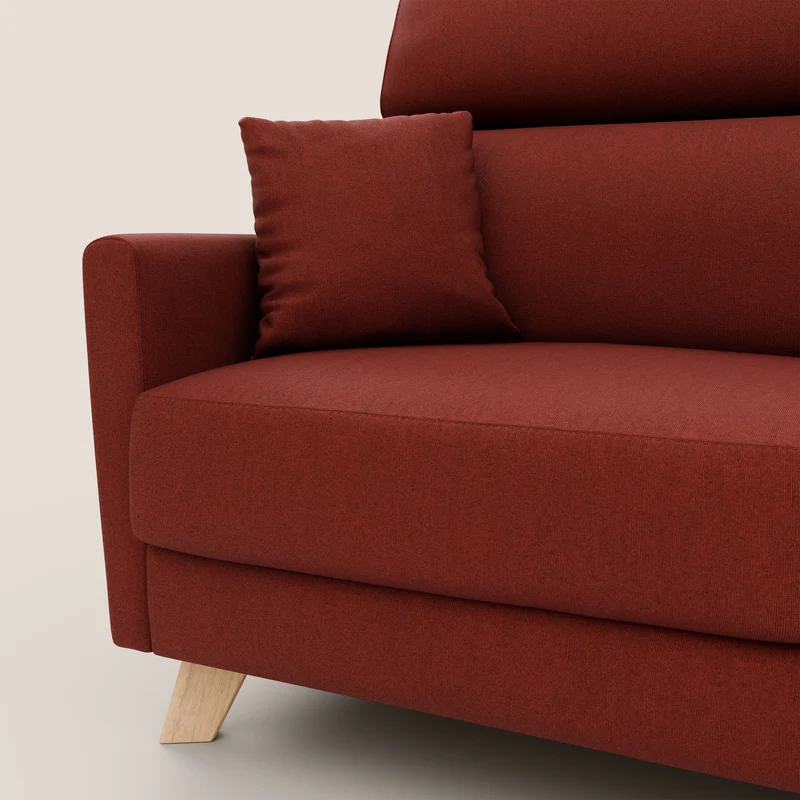 Francy canapé convertible avec têtières réglables en tissu détachable T17 rouge