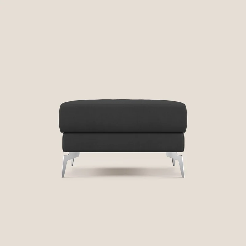 Star Pouf avec pieds hauts en tissu imperméable T02 noir