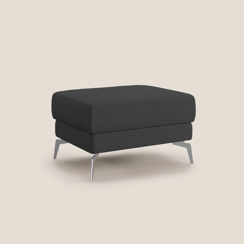 Star Pouf avec pieds hauts en tissu imperméable T02 noir