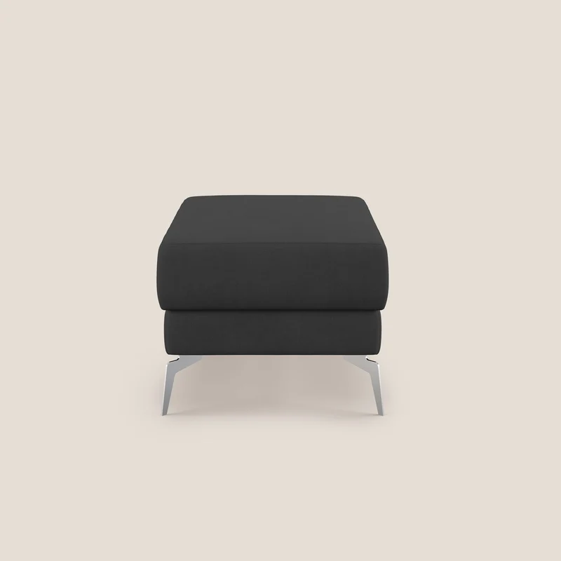 Star Pouf avec pieds hauts en tissu imperméable T02 noir