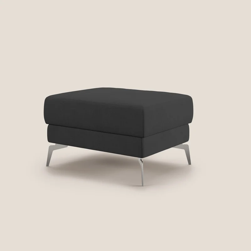 Star Pouf avec pieds hauts en tissu imperméable T02 noir